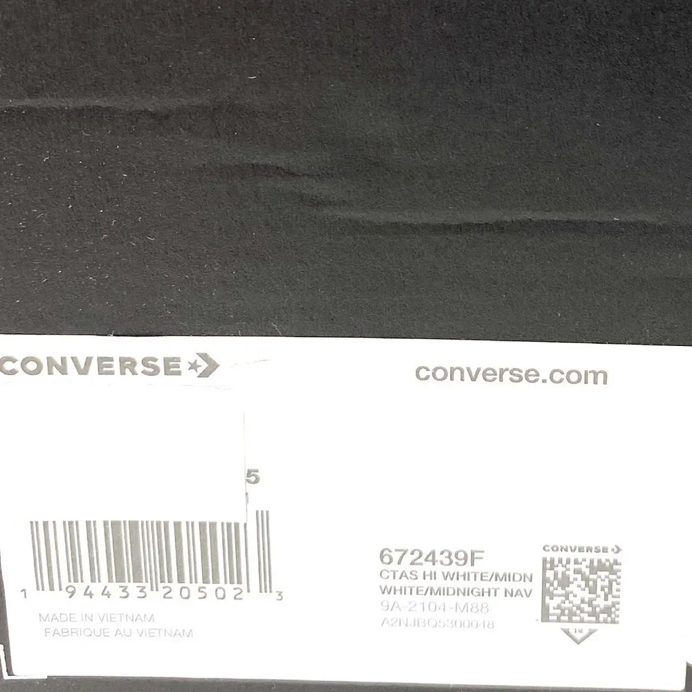 Converse Womens Size 672439F Chuck Taylor All Star White Canvas High Top Sneaker - Picture 9 of 9